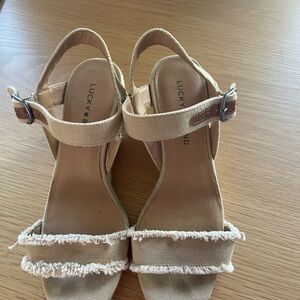 Lucky Brand Tan Mindra Espadrille Women's Sandals, Size 7